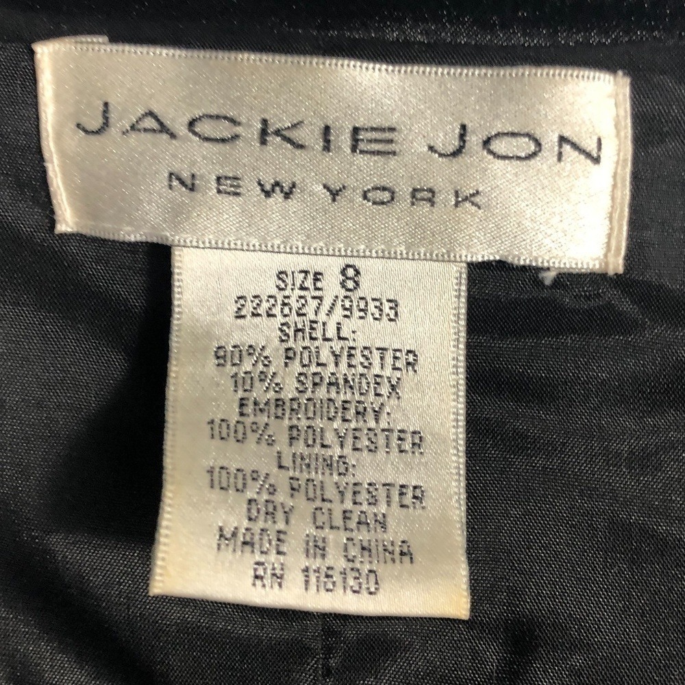 Vintage Jackie Jon New York Black Velvet Ribbon Jacket‎ Womens Size 8 - Picture 2 of 5